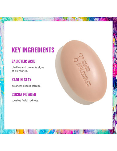 Barra de Limpieza Good Molecules 89g - Sin Jabón, Ácido Salicílico