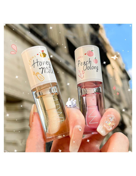 Juego de 2 Bálsamos Labiales GHFCZOO - Durazno y Leche de Miel Juego de 2 Bálsamos Labiales GHFCZOO - Durazno y Leche de Miel