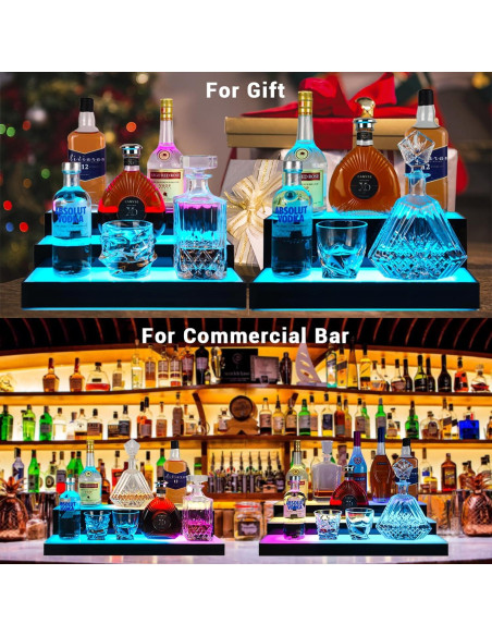 Estante de exhibición de botellas de licor GOH&FTY LED 3 niveles Estante de exhibición de botellas de licor GOH&FTY LED 3 niveles