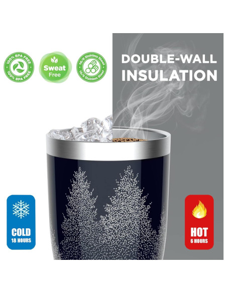 Vaso Navideño HAUSHOF 591ml Acero Inoxidable Aislado Azul Vaso Navideño HAUSHOF 591ml Acero Inoxidable Aislado Azul