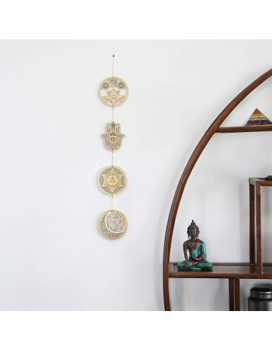 Set de 4 Arte de Pared Geometría Sagrada Madera 13.5 cm