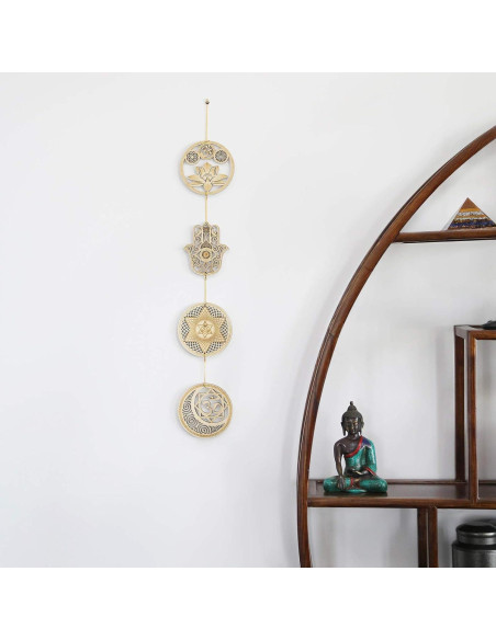 Set de 4 Arte de Pared Geometría Sagrada Madera 13.5 cm Set de 4 Arte de Pared Geometría Sagrada Madera 13.5 cm