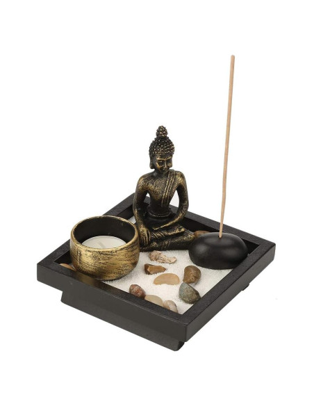 Kit de Mini Jardín Zen GLOGLOW con Portavelas y Porta Incienso Kit de Mini Jardín Zen GLOGLOW con Portavelas y Porta Incienso