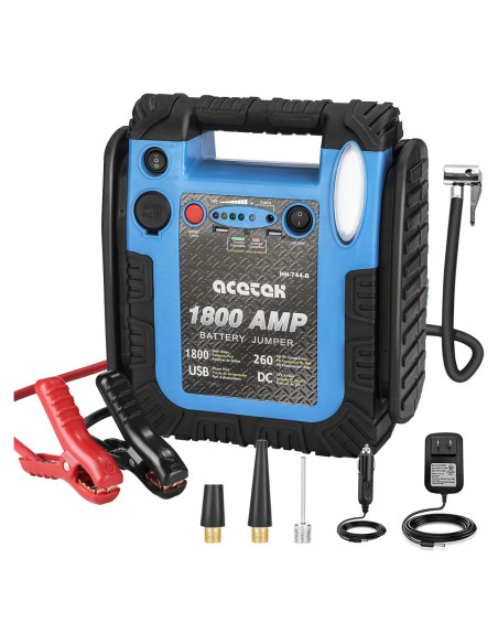 Arrancador de Batería Acetek HH-744-B 1800A con Compresor Arrancador de Batería Acetek HH-744-B 1800A con Compresor