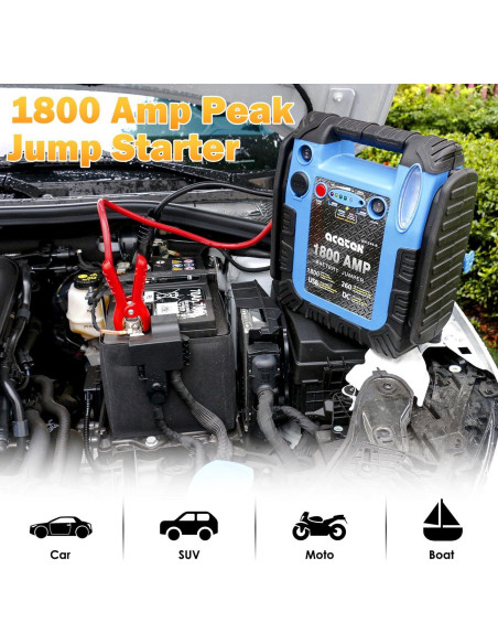 Arrancador de Batería Acetek HH-744-B 1800A con Compresor Arrancador de Batería Acetek HH-744-B 1800A con Compresor