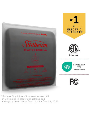 Manta Eléctrica Térmica Sunbeam Queen 228.6x213.4cm 12 Calores