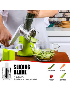 Rallador de Queso Rotatorio Swinny con 3 Cuchillas Intercambiables 2