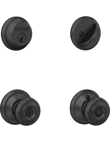 Cerradura de Cilindro Simple Schlage FB50N G GEO 622 Negro Mate Cerradura de Cilindro Simple Schlage FB50N G GEO 622 Negro Mate