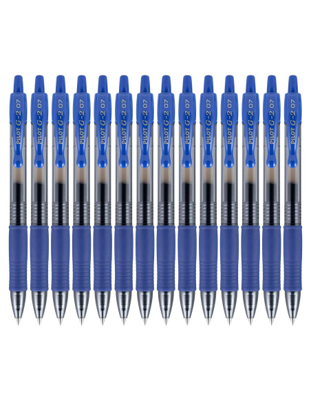 Bolígrafos de Gel Pilot G2, Punta Fina 0.7 mm, Azul, Paquete de 14 Bolígrafos de Gel Pilot G2, Punta Fina 0.7 mm, Azul, Paquete de 14