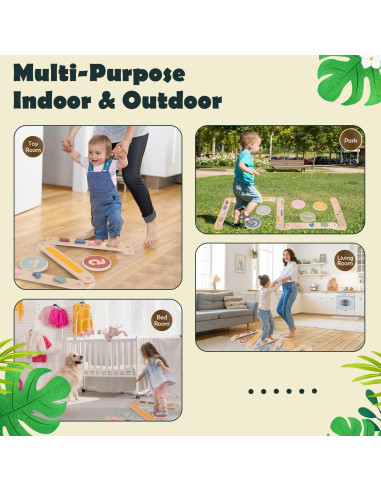 Viga de Equilibrio de Madera JoyTry para Niños 3-5 Años