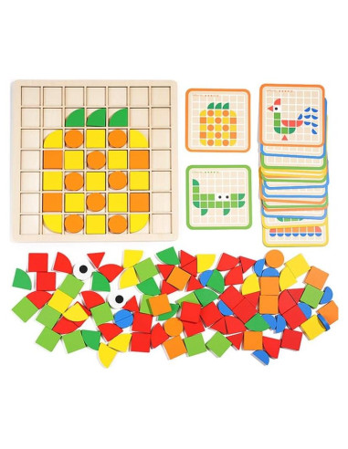 Rompecabezas de Bloques de Madera Eduland Montessori 120 Piezas