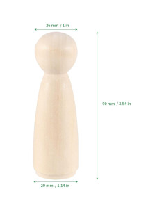 Paquete de 30 Muñecos de Madera ZOENHOU 9 cm para Manualidades 2