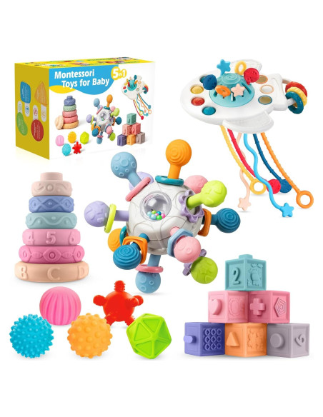 Juguetes Montessori para Bebés SpringFlower 5 en 1 Desarrollo Juguetes Montessori para Bebés SpringFlower 5 en 1 Desarrollo