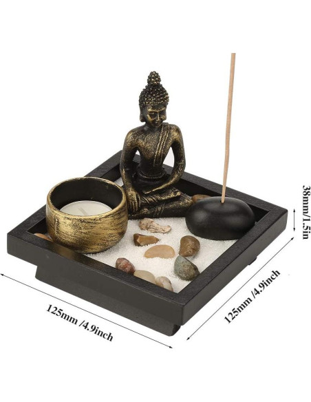Kit de Mini Jardín Zen GLOGLOW con Portavelas y Porta Incienso Kit de Mini Jardín Zen GLOGLOW con Portavelas y Porta Incienso