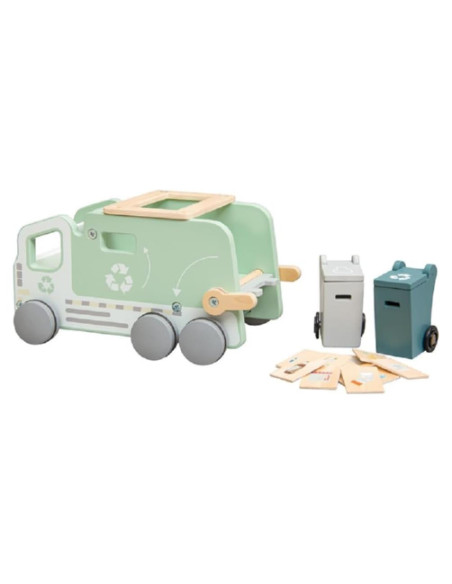 Juguete Camión de Basura de Madera Montessori 13 Piezas 3+ Años Juguete Camión de Basura de Madera Montessori 13 Piezas 3+ Años