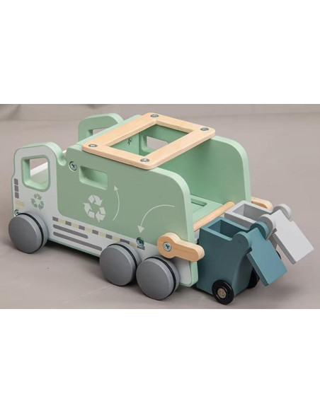 Juguete Camión de Basura de Madera Montessori 13 Piezas 3+ Años Juguete Camión de Basura de Madera Montessori 13 Piezas 3+ Años