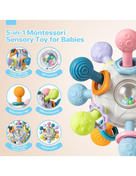 Juguetes Montessori para Bebés SpringFlower 5 en 1 Desarrollo Juguetes Montessori para Bebés SpringFlower 5 en 1 Desarrollo
