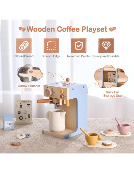 Juguete Cafetera de Madera EERKEOD para Niños 1.05 kg Juguete Cafetera de Madera EERKEOD para Niños 1.05 kg
