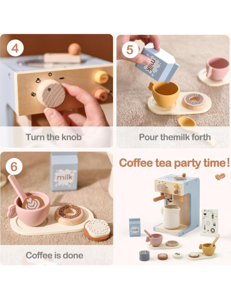 Juguete Cafetera de Madera EERKEOD para Niños 1.05 kg Juguete Cafetera de Madera EERKEOD para Niños 1.05 kg