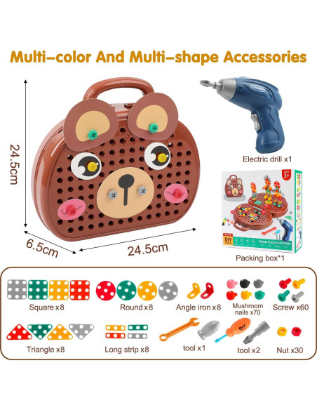 Caja de Herramientas Montessori Mágica Oso - Juguete Educativo 27x25x7cm Caja de Herramientas Montessori Mágica Oso - Juguete Educativo 27x25x7cm