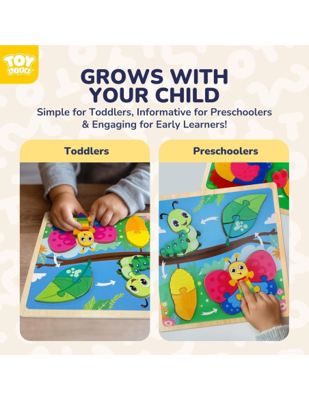 Rompecabezas de Madera TOY Life para Niños 2-4 Años - 4 Piezas Rompecabezas de Madera TOY Life para Niños 2-4 Años - 4 Piezas
