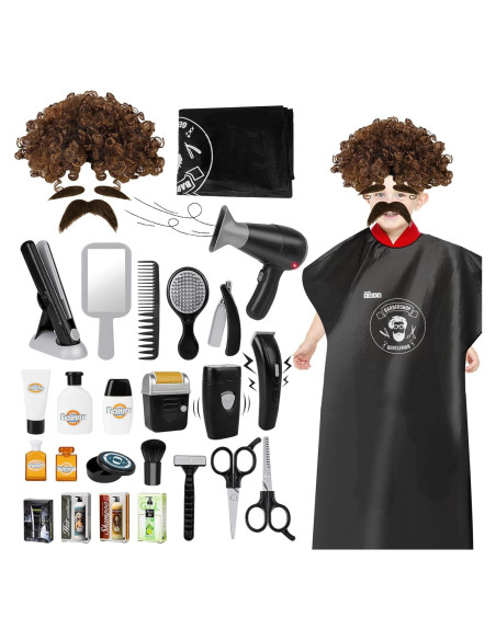 Set de Barbería de Juguete deAO para Niños 29 Piezas Set de Barbería de Juguete deAO para Niños 29 Piezas