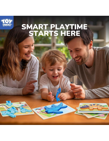 Rompecabezas de Madera Dinosaurios TOY Life 7 Piezas 2-5 Años