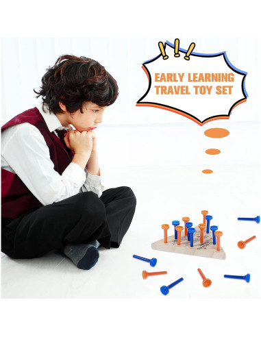 Juego de Mesa de Clavos de Triángulo de Madera Thinp - 2 Piezas