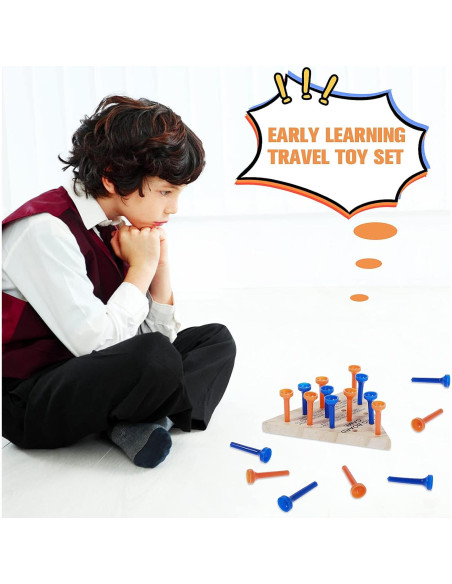 Juego de Mesa de Clavos de Triángulo de Madera Thinp - 2 Piezas Juego de Mesa de Clavos de Triángulo de Madera Thinp - 2 Piezas