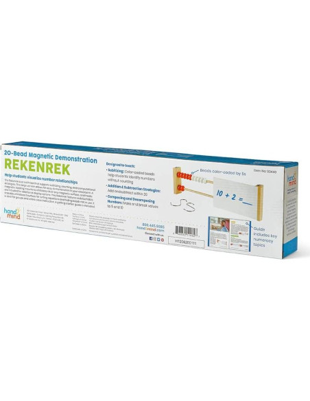 Ábaco Rekenrek Hand2mind 20 cuentas para matemáticas Ábaco Rekenrek Hand2mind 20 cuentas para matemáticas