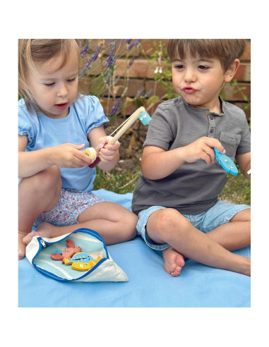 Juego de Pesca Magnético de Madera Mentari - 9 Piezas para Niños 3+