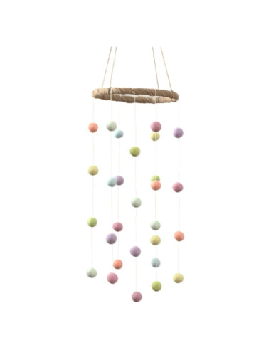 Móvil de Cielo de Fieltro Arcoíris - Decoración Infantil Hecho a Mano