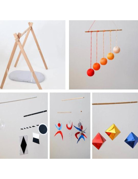Juego de Móviles Montessori 4x para Bebés - Móvil Munari, Octaédrico, Gobbi y Dancer Juego de Móviles Montessori 4x para Bebés - Móvil Munari, Octaédrico, Gobbi y Dancer