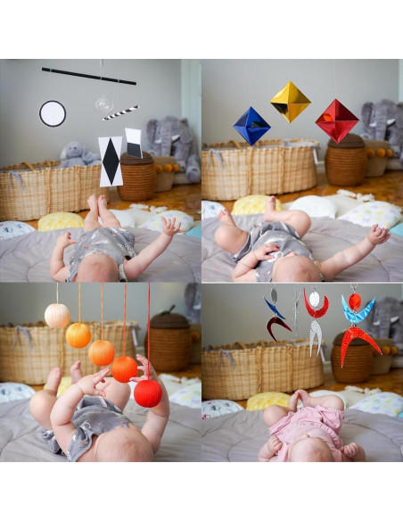 Juego de Móviles Montessori 4x para Bebés - Móvil Munari, Octaédrico, Gobbi y Dancer Juego de Móviles Montessori 4x para Bebés - Móvil Munari, Octaédrico, Gobbi y Dancer