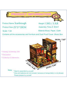 Kit Casa de Muñecas Miniatura Roroom 3D DIY con Música y Cubierta 2