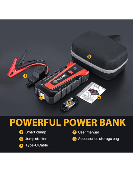Arrancador de Batería Scatach 011 3000A 12V Portátil Arrancador de Batería Scatach 011 3000A 12V Portátil