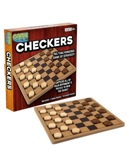 Juego de Damas de Madera Gamie 25.4x25.4 cm para Niños Juego de Damas de Madera Gamie 25.4x25.4 cm para Niños