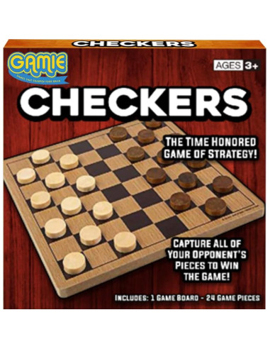 Juego de Damas de Madera Gamie 25.4x25.4 cm para Niños