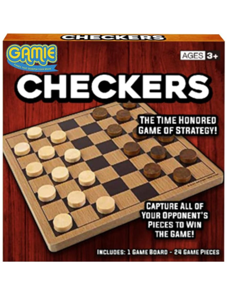 Juego de Damas de Madera Gamie 25.4x25.4 cm para Niños Juego de Damas de Madera Gamie 25.4x25.4 cm para Niños