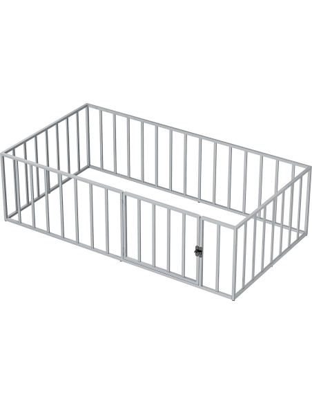Cama de Piso Twin LOVMOR de Metal con Cerca de Seguridad Cama de Piso Twin LOVMOR de Metal con Cerca de Seguridad