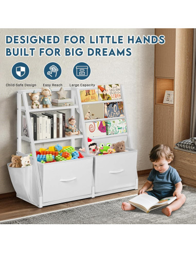 Estantería para Niños LOFTEY con 2 Cajones, 79x30.5x75 cm