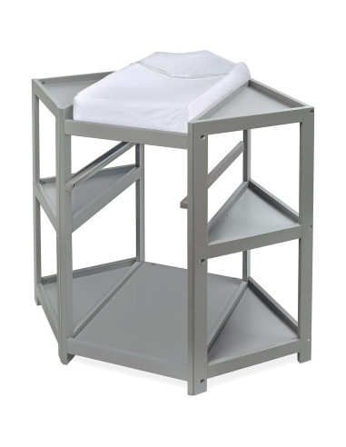Mesa de Cambio para Bebés Badger Basket - Esquina Gris con Cesto
