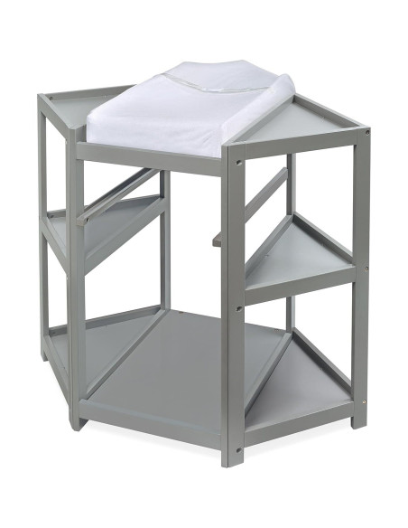Mesa de Cambio para Bebés Badger Basket - Esquina Gris con Cesto Mesa de Cambio para Bebés Badger Basket - Esquina Gris con Cesto