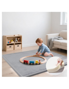 Alfombra de Juego para Bebé 50x50 cm Gris Claro Antideslizante