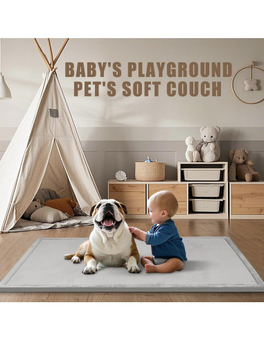 Alfombra de Juego para Bebé 50x50 cm Gris Claro Antideslizante