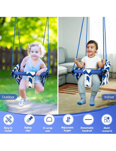 Columpio para Niños Shker Azul - Asiento Seguro y Ajustable