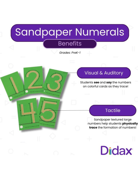Tarjetas Didácticas de Números de Papel de Lija Didax 0-9 Tarjetas Didácticas de Números de Papel de Lija Didax 0-9