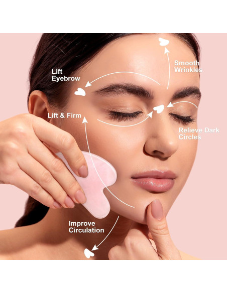 Herramienta Gua Sha de Jade Rosenice para Cuidado Facial 7.8cm Herramienta Gua Sha de Jade Rosenice para Cuidado Facial 7.8cm