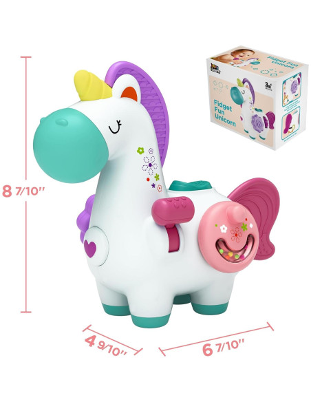 Cubo de Actividades Unicornio iPlay, Juguete Montessori 0-3 Años Cubo de Actividades Unicornio iPlay, Juguete Montessori 0-3 Años