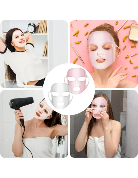 2 Hojas Soporte de Mascarilla Facial Silicona Reutilizable 2 Hojas Soporte de Mascarilla Facial Silicona Reutilizable